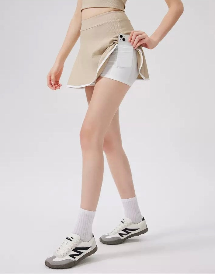 「Rosé」Ribbed Skirt for Dance Tennis Yoga Daily